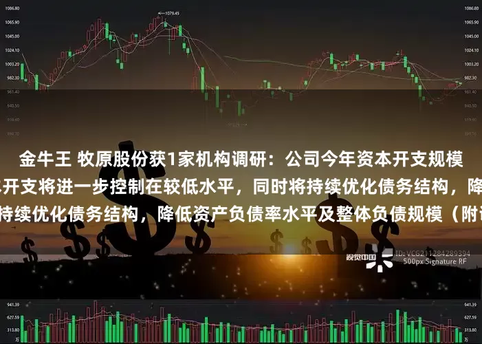 金牛王 牧原股份获1家机构调研：公司今年资本开支规模在90亿左右，未来新增资本开支将进一步控制在较低水平，同时将持续优化债务结构，降低资产负债率水平及整体负债规模（附调研问答）
