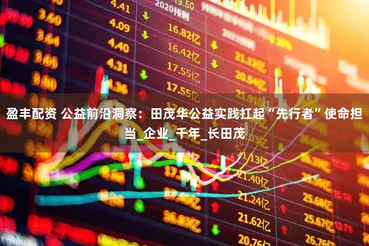 盈丰配资 公益前沿洞察：田茂华公益实践扛起“先行者”使命担当_企业_千年_长田茂